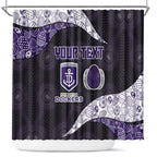 Personalized Fremantle Dockers Football Shower Curtain Easter Egg Pattern Purple Monochrome Tribal Dot Style