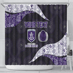 Personalized Fremantle Dockers Football Shower Curtain Easter Egg Pattern Purple Monochrome Tribal Dot Style
