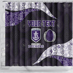 Personalized Fremantle Dockers Football Shower Curtain Easter Egg Pattern Purple Monochrome Tribal Dot Style