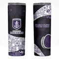 Personalized Fremantle Dockers Football Skinny Tumbler Easter Egg Pattern Purple Monochrome Tribal Dot Style