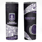 Personalized Fremantle Dockers Football Skinny Tumbler Easter Egg Pattern Purple Monochrome Tribal Dot Style