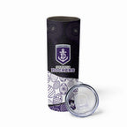 Personalized Fremantle Dockers Football Skinny Tumbler Easter Egg Pattern Purple Monochrome Tribal Dot Style