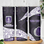 Personalized Fremantle Dockers Football Skinny Tumbler Easter Egg Pattern Purple Monochrome Tribal Dot Style