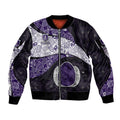 Personalized Fremantle Dockers Football Sleeve Zip Bomber Jacket Easter Egg Pattern Purple Monochrome Tribal Dot Style