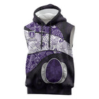 Personalized Fremantle Dockers Football Sleeveless Hoodie Easter Egg Pattern Purple Monochrome Tribal Dot Style