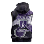 Personalized Fremantle Dockers Football Sleeveless Hoodie Easter Egg Pattern Purple Monochrome Tribal Dot Style