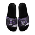 Personalized Fremantle Dockers Football Slide Sandals Easter Egg Pattern Purple Monochrome Tribal Dot Style