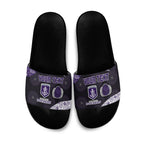 Personalized Fremantle Dockers Football Slide Sandals Easter Egg Pattern Purple Monochrome Tribal Dot Style