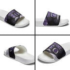 Personalized Fremantle Dockers Football Slide Sandals Easter Egg Pattern Purple Monochrome Tribal Dot Style