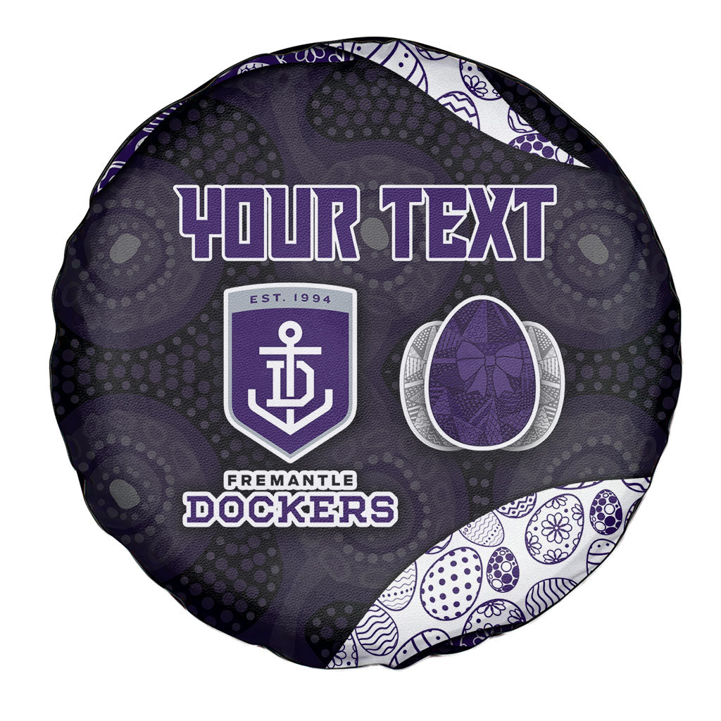 Personalized Fremantle Dockers Football Spare Tire Cover Easter Egg Pattern Purple Monochrome Tribal Dot Style