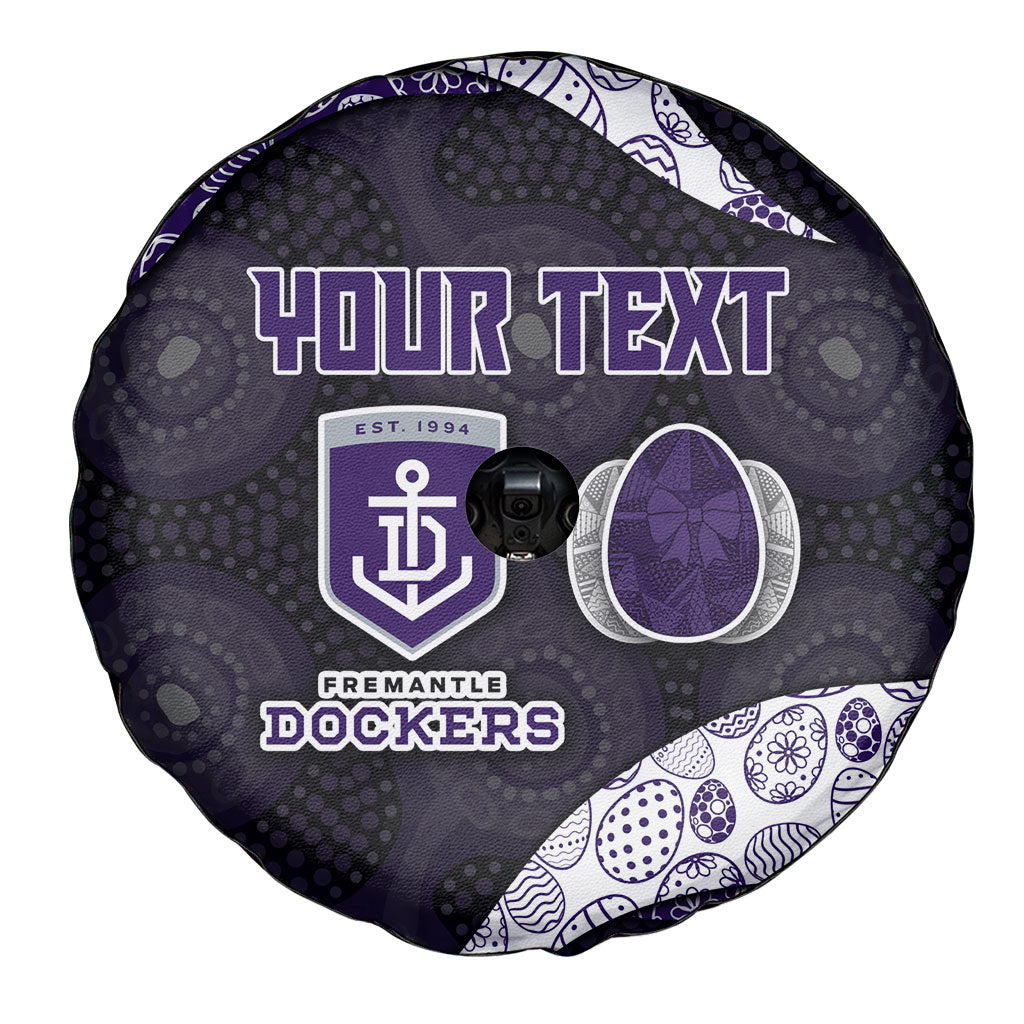 Personalized Fremantle Dockers Football Spare Tire Cover Easter Egg Pattern Purple Monochrome Tribal Dot Style