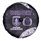 Personalized Fremantle Dockers Football Spare Tire Cover Easter Egg Pattern Purple Monochrome Tribal Dot Style
