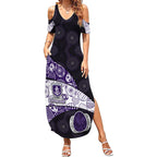 Personalized Fremantle Dockers Football Summer Maxi Dress Easter Egg Pattern Purple Monochrome Tribal Dot Style