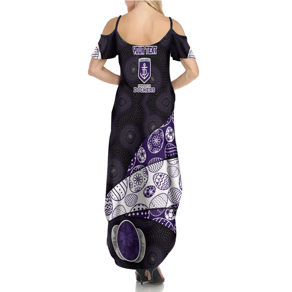 Personalized Fremantle Dockers Football Summer Maxi Dress Easter Egg Pattern Purple Monochrome Tribal Dot Style