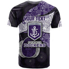 Personalized Fremantle Dockers Football T Shirt Easter Egg Pattern Purple Monochrome Tribal Dot Style