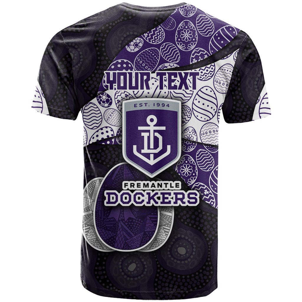Personalized Fremantle Dockers Football T Shirt Easter Egg Pattern Purple Monochrome Tribal Dot Style