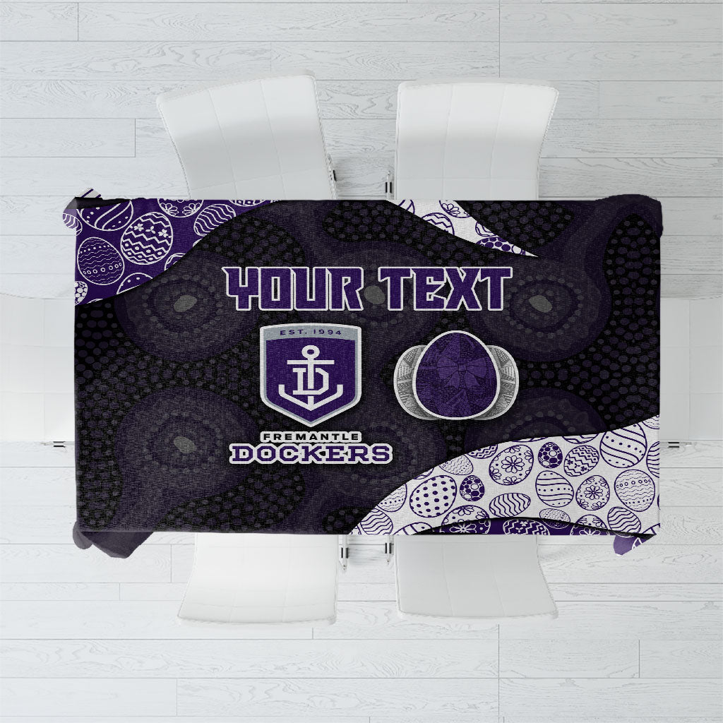 Personalized Fremantle Dockers Football Tablecloth Easter Egg Pattern Purple Monochrome Tribal Dot Style