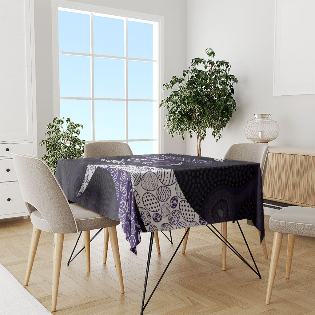 Personalized Fremantle Dockers Football Tablecloth Easter Egg Pattern Purple Monochrome Tribal Dot Style