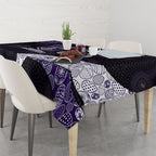 Personalized Fremantle Dockers Football Tablecloth Easter Egg Pattern Purple Monochrome Tribal Dot Style