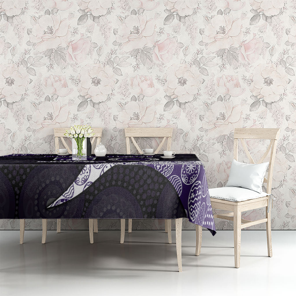 Personalized Fremantle Dockers Football Tablecloth Easter Egg Pattern Purple Monochrome Tribal Dot Style