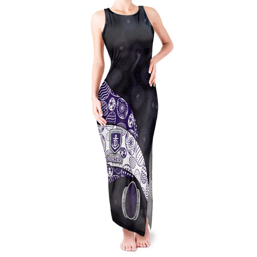 Personalized Fremantle Dockers Football Tank Maxi Dress Easter Egg Pattern Purple Monochrome Tribal Dot Style