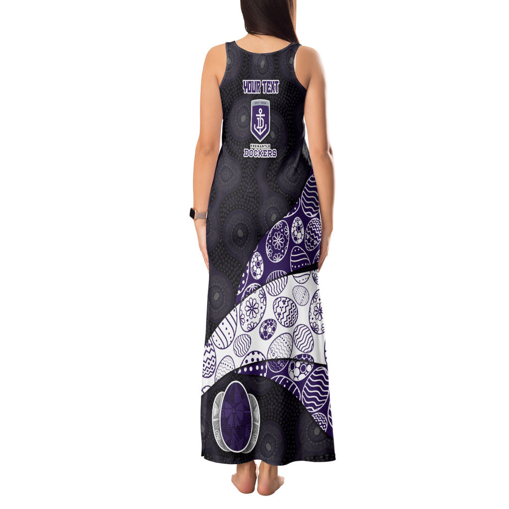 Personalized Fremantle Dockers Football Tank Maxi Dress Easter Egg Pattern Purple Monochrome Tribal Dot Style