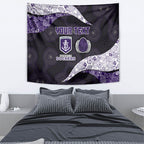 Personalized Fremantle Dockers Football Tapestry Easter Egg Pattern Purple Monochrome Tribal Dot Style