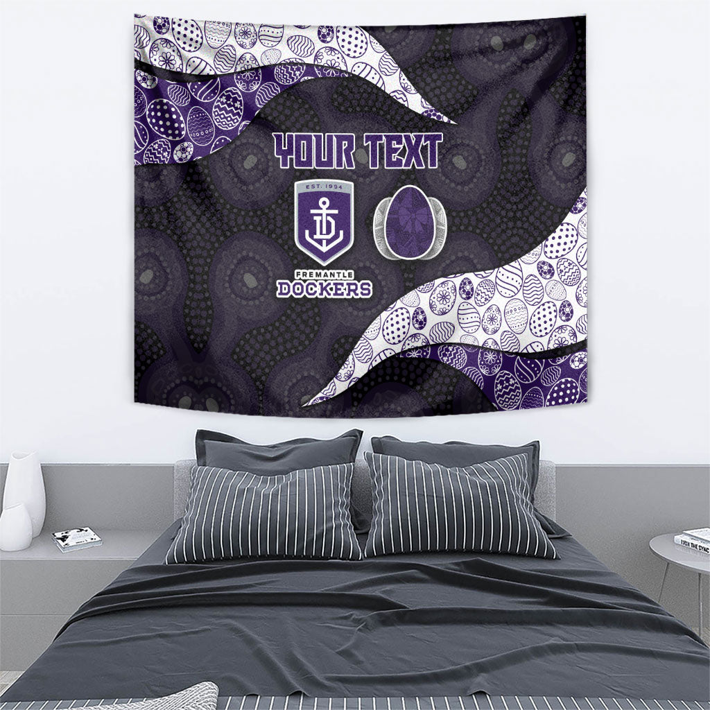 Personalized Fremantle Dockers Football Tapestry Easter Egg Pattern Purple Monochrome Tribal Dot Style