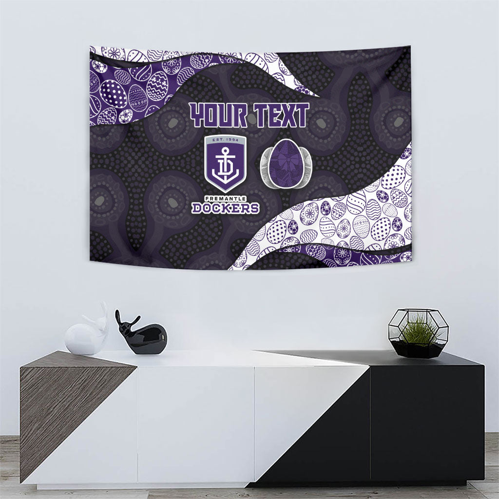 Personalized Fremantle Dockers Football Tapestry Easter Egg Pattern Purple Monochrome Tribal Dot Style
