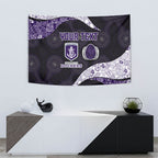 Personalized Fremantle Dockers Football Tapestry Easter Egg Pattern Purple Monochrome Tribal Dot Style