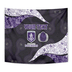 Personalized Fremantle Dockers Football Tapestry Easter Egg Pattern Purple Monochrome Tribal Dot Style