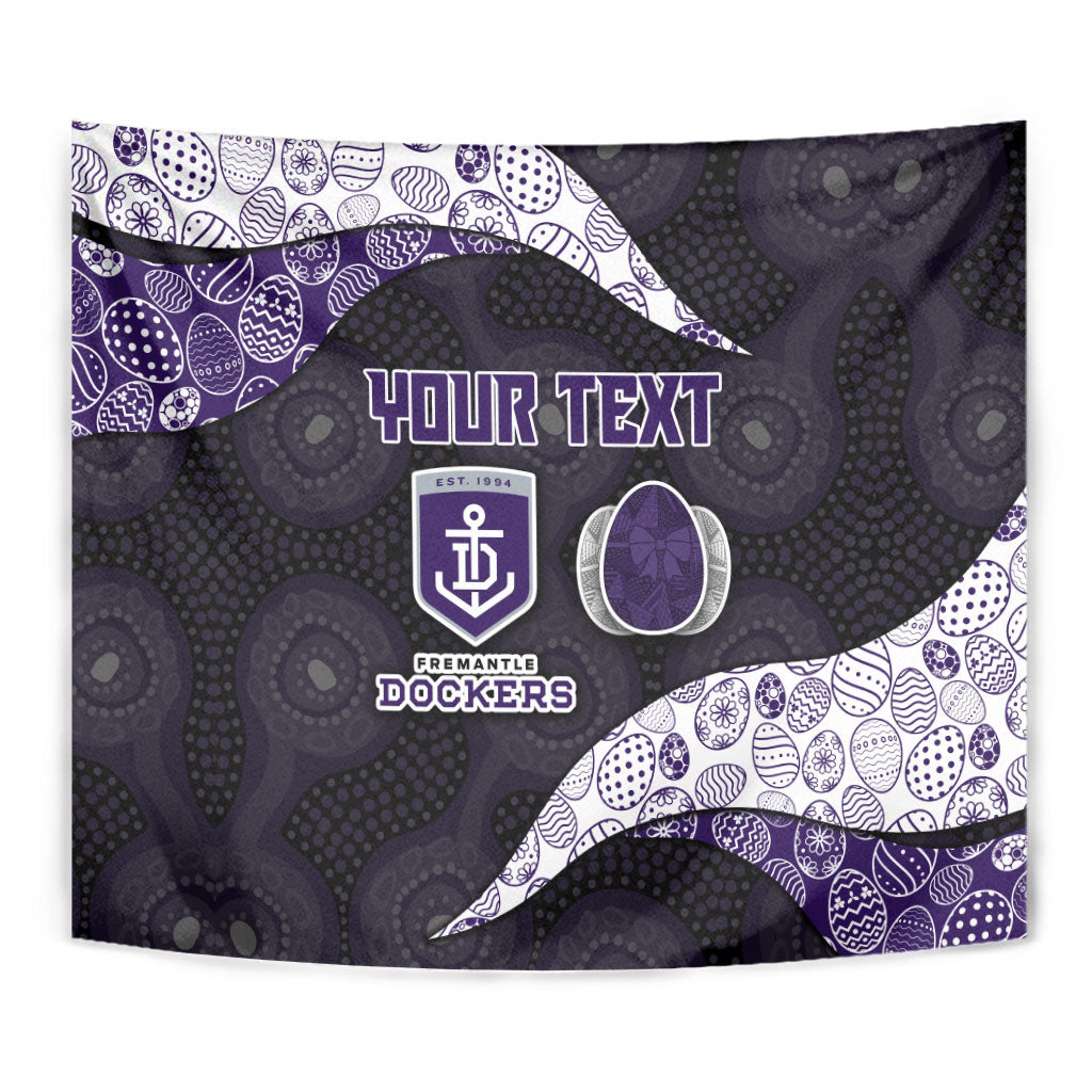 Personalized Fremantle Dockers Football Tapestry Easter Egg Pattern Purple Monochrome Tribal Dot Style