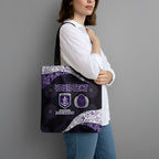 Personalized Fremantle Dockers Football Tote Bag Easter Egg Pattern Purple Monochrome Tribal Dot Style