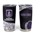 Personalized Fremantle Dockers Football Tumbler Cup Easter Egg Pattern Purple Monochrome Tribal Dot Style