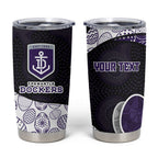 Personalized Fremantle Dockers Football Tumbler Cup Easter Egg Pattern Purple Monochrome Tribal Dot Style