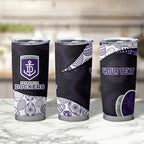 Personalized Fremantle Dockers Football Tumbler Cup Easter Egg Pattern Purple Monochrome Tribal Dot Style