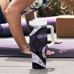 Personalized Fremantle Dockers Football Tumbler With Handle Easter Egg Pattern Purple Monochrome Tribal Dot Style