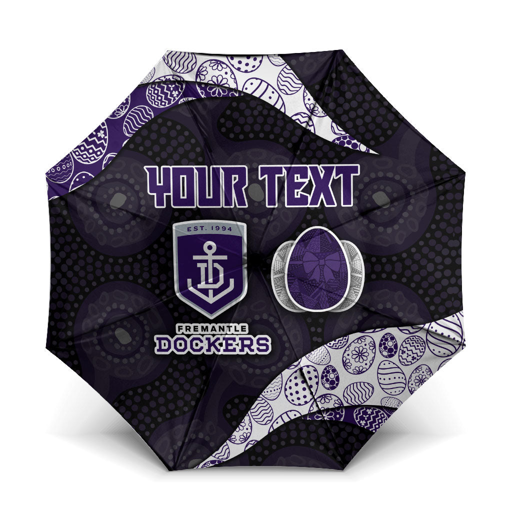 Personalized Fremantle Dockers Football Umbrella Easter Egg Pattern Purple Monochrome Tribal Dot Style
