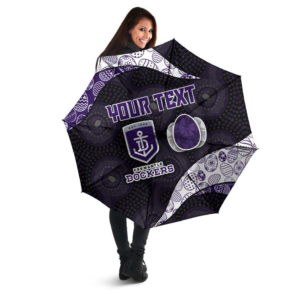 Personalized Fremantle Dockers Football Umbrella Easter Egg Pattern Purple Monochrome Tribal Dot Style