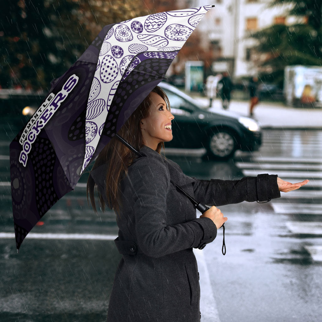Personalized Fremantle Dockers Football Umbrella Easter Egg Pattern Purple Monochrome Tribal Dot Style