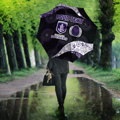 Personalized Fremantle Dockers Football Umbrella Easter Egg Pattern Purple Monochrome Tribal Dot Style
