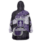 Personalized Fremantle Dockers Football Wearable Blanket Hoodie Easter Egg Pattern Purple Monochrome Tribal Dot Style