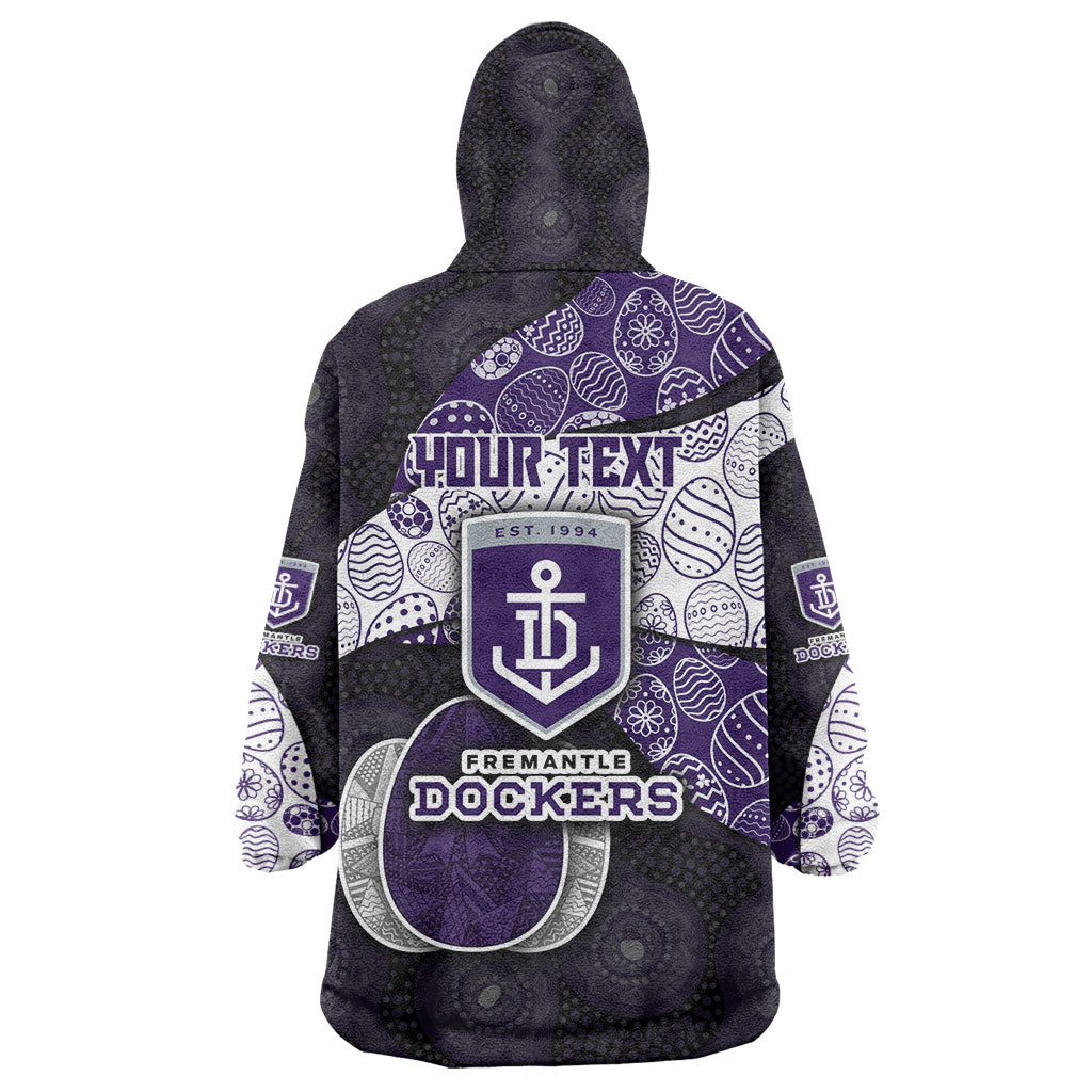 Personalized Fremantle Dockers Football Wearable Blanket Hoodie Easter Egg Pattern Purple Monochrome Tribal Dot Style