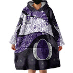 Personalized Fremantle Dockers Football Wearable Blanket Hoodie Easter Egg Pattern Purple Monochrome Tribal Dot Style