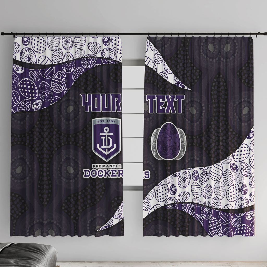 Personalized Fremantle Dockers Football Window Curtain Easter Egg Pattern Purple Monochrome Tribal Dot Style
