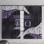 Personalized Fremantle Dockers Football Window Curtain Easter Egg Pattern Purple Monochrome Tribal Dot Style