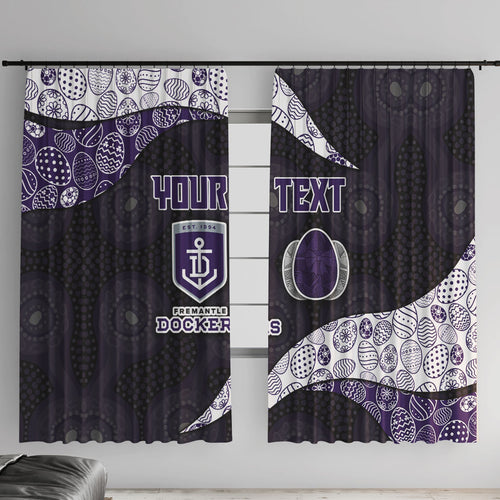 Personalized Fremantle Dockers Football Window Curtain Easter Egg Pattern Purple Monochrome Tribal Dot Style