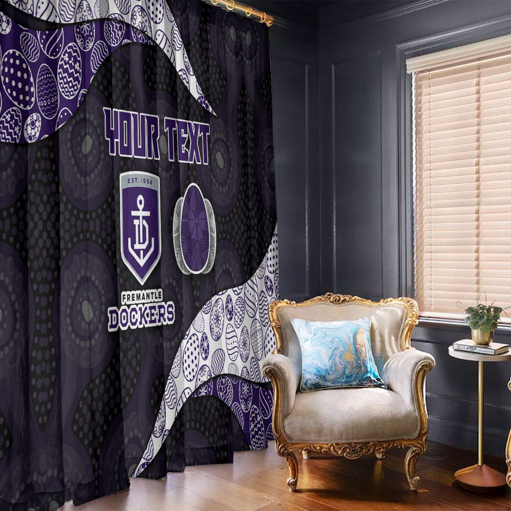 Personalized Fremantle Dockers Football Window Curtain Easter Egg Pattern Purple Monochrome Tribal Dot Style