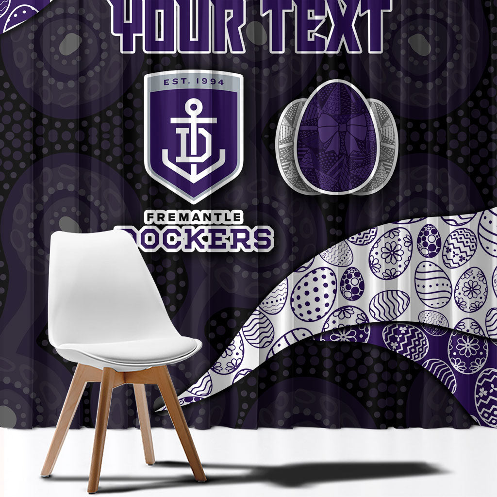 Personalized Fremantle Dockers Football Window Curtain Easter Egg Pattern Purple Monochrome Tribal Dot Style