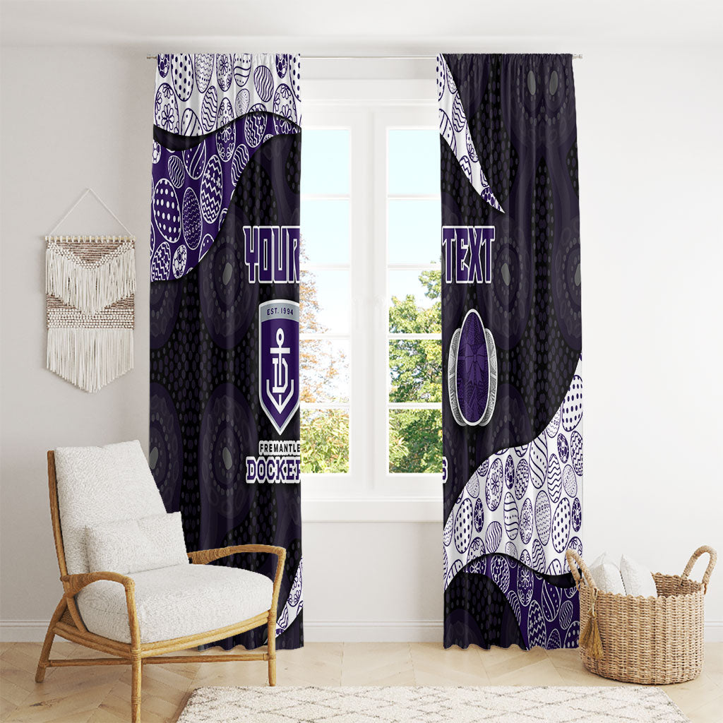 Personalized Fremantle Dockers Football Window Curtain Easter Egg Pattern Purple Monochrome Tribal Dot Style